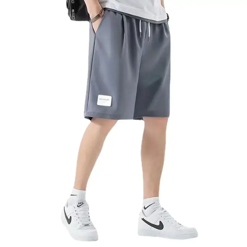 Men Ice Silk Shorts Black Summer Wear - Image 6