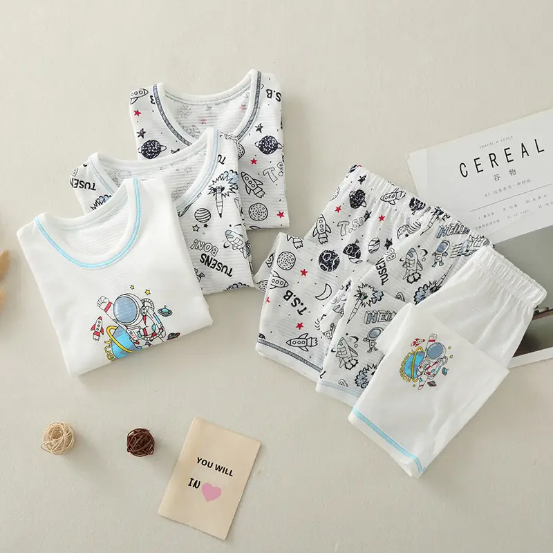 Baby Boys Cotton Printed T-Shirt & Pants Set White