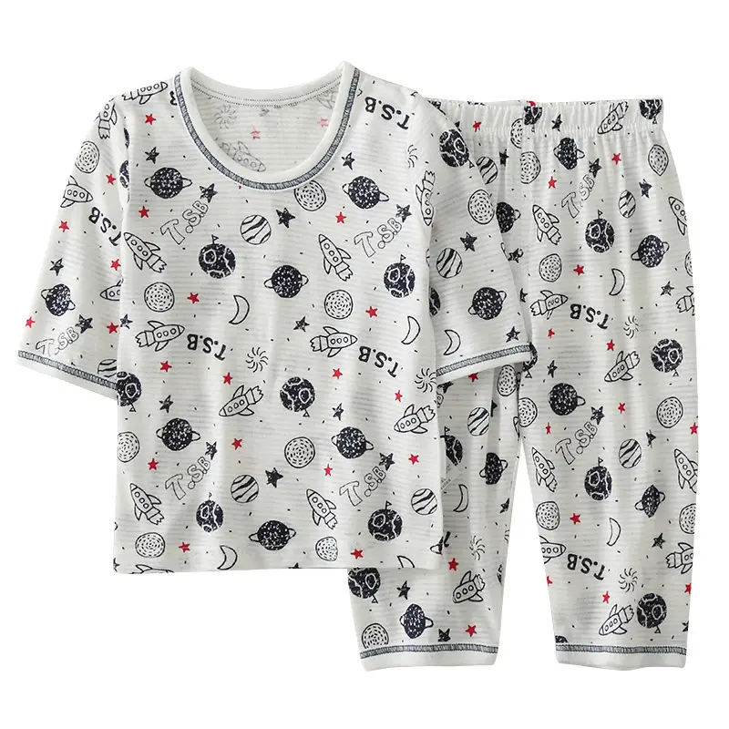 Baby Boys Cotton Printed T-Shirt & Pants Set White