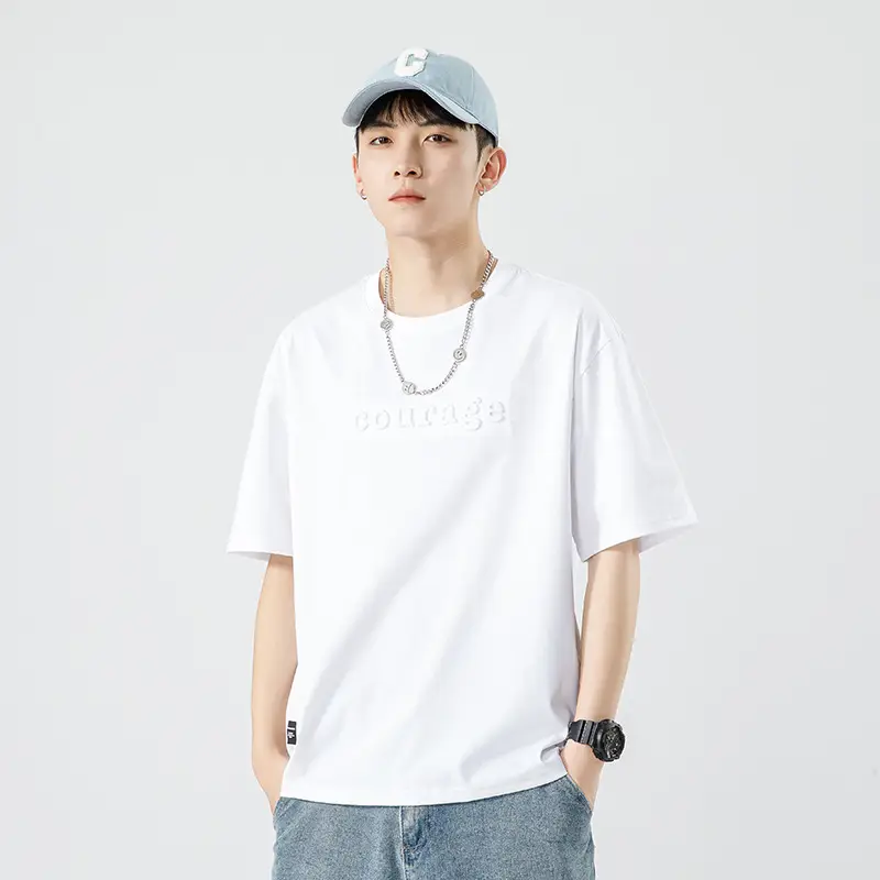 Kun Haipeng White Cotton T-Shirt for Men - Image 14