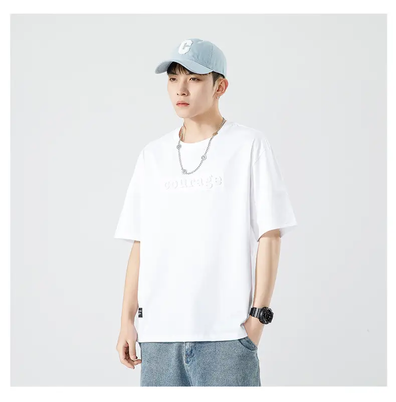 Kun Haipeng White Cotton T-Shirt for Men — feature 30