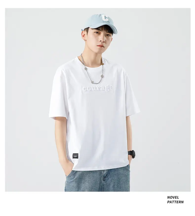 Kun Haipeng White Cotton T-Shirt for Men — feature 32