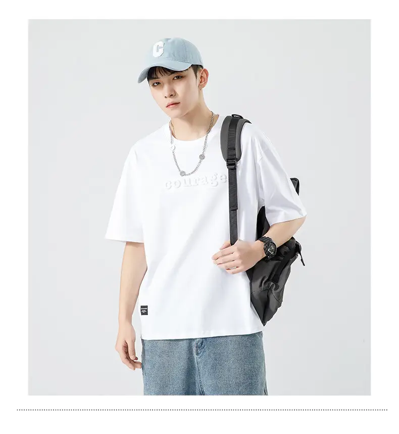 Kun Haipeng White Cotton T-Shirt for Men — feature 33