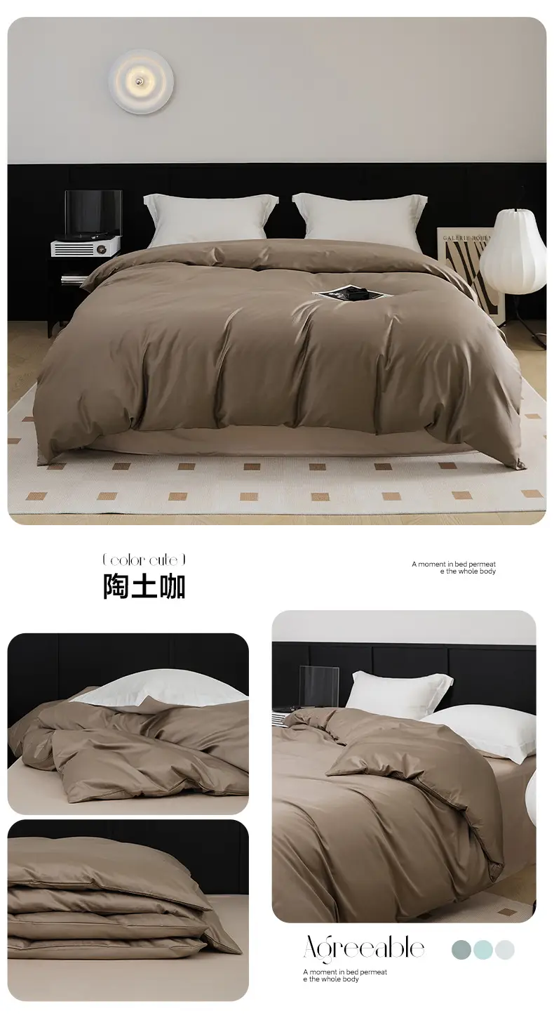 100S Xinjiang Long-Staple Cotton All-Season Pure Cotton Solid Color Simple Single-Piece Bed Sheet, Pillowcase, Fitted Sheet, Pure Cotton Duvet Cover — feature 17