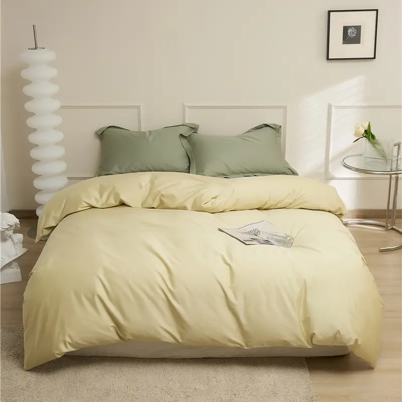 100S Xinjiang Long-Staple Cotton All-Season Pure Cotton Solid Color Simple Single-Piece Bed Sheet, Pillowcase, Fitted Sheet, Pure Cotton Duvet Cover