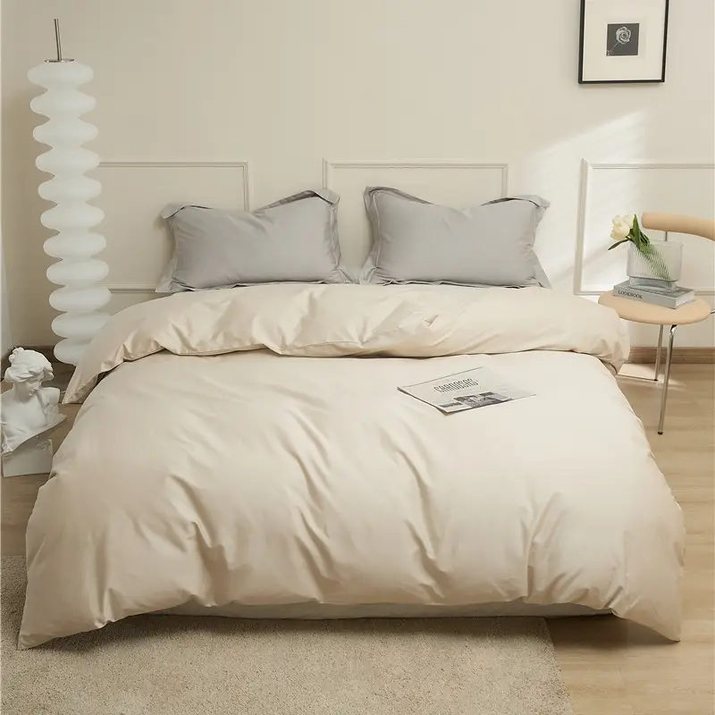 100S Xinjiang Long-Staple Cotton All-Season Pure Cotton Solid Color Simple Single-Piece Bed Sheet, Pillowcase, Fitted Sheet, Pure Cotton Duvet Cover