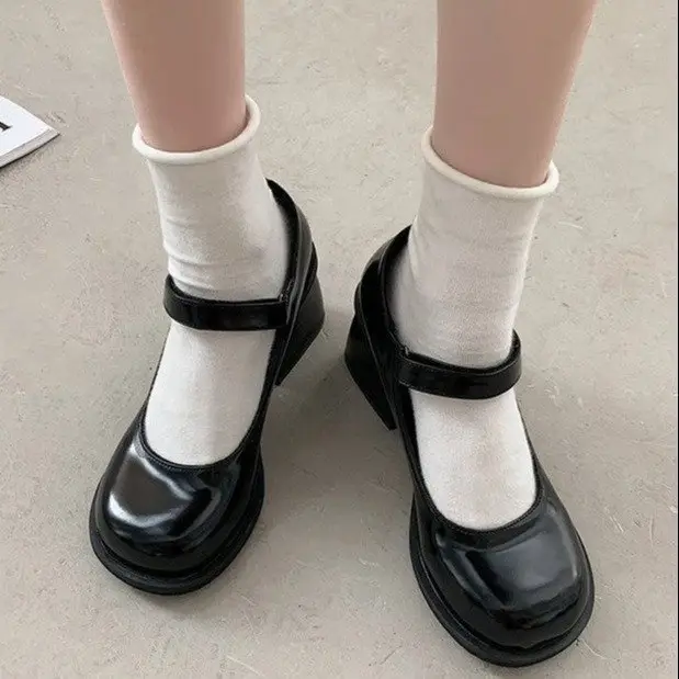 Black Retro Mary Jane High Heel Shoes Women Spring 2023 - Image 3
