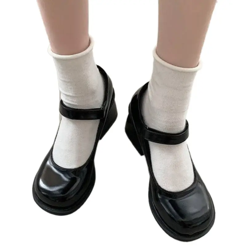 Black Retro Mary Jane High Heel Shoes Women Spring 2023 - Image 6