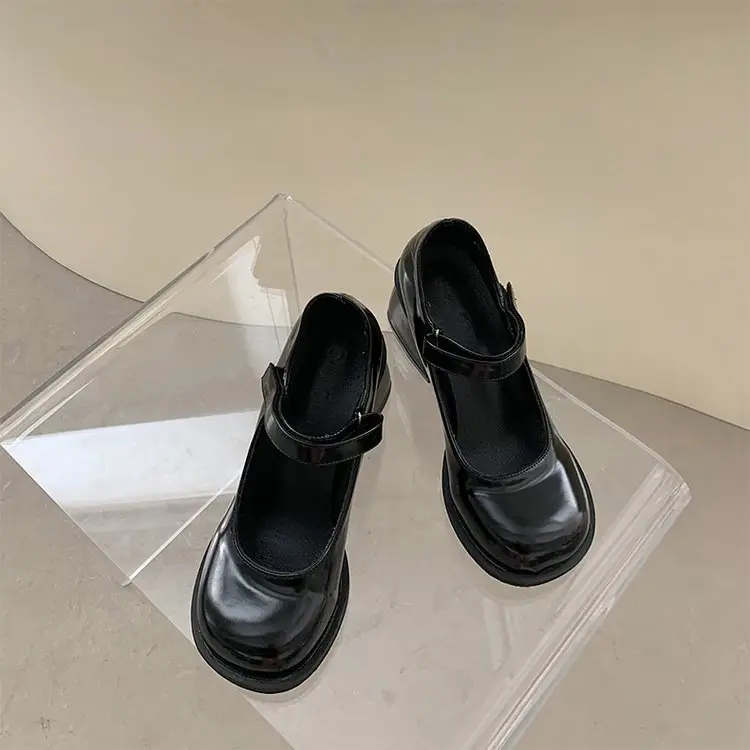 Black Retro Mary Jane High Heel Shoes Women Spring 2023 — feature 12