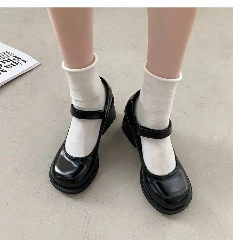 Black Retro Mary Jane High Heel Shoes Women Spring 2023 — feature 4