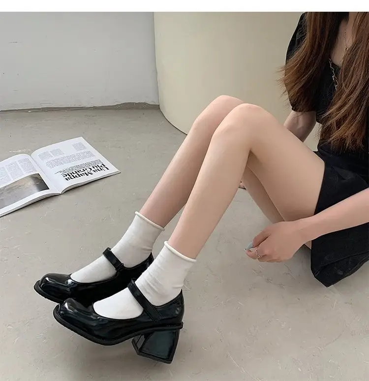 Black Retro Mary Jane High Heel Shoes Women Spring 2023 — feature 5