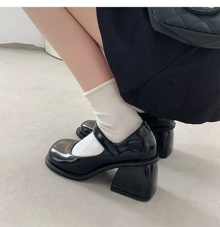 Black Retro Mary Jane High Heel Shoes Women Spring 2023 — feature 8