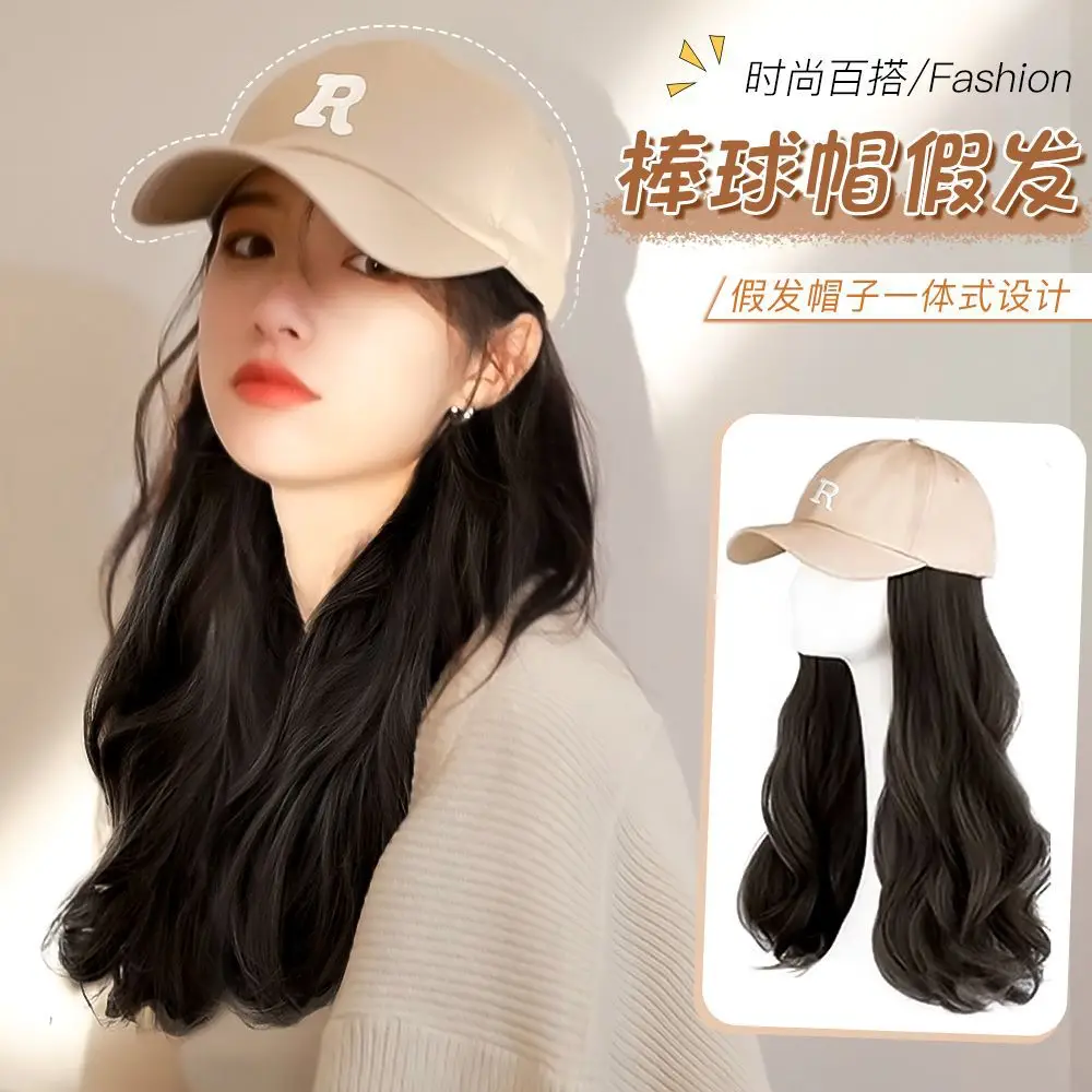 Women's R-Letter Cap Mid Long Curly Hair 2022