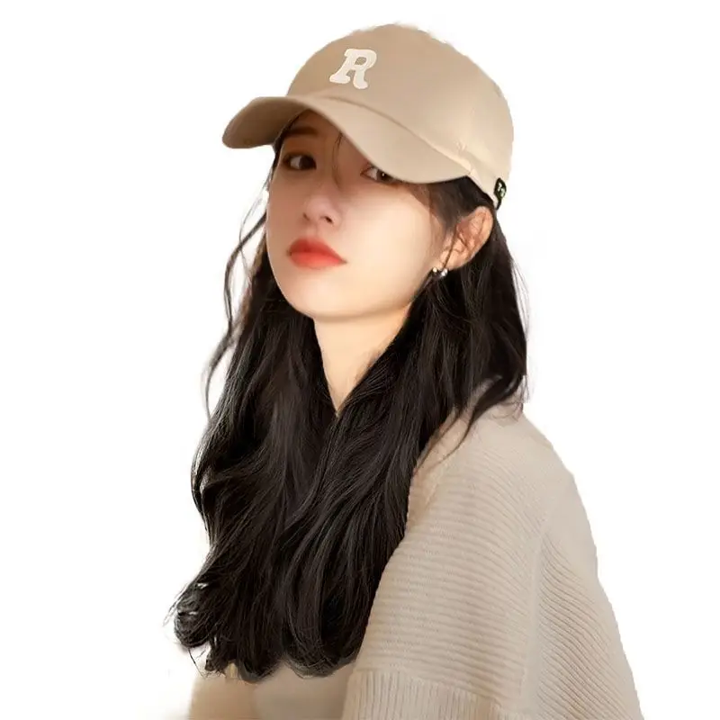 Women's R-Letter Cap Mid Long Curly Hair 2022 - Image 13