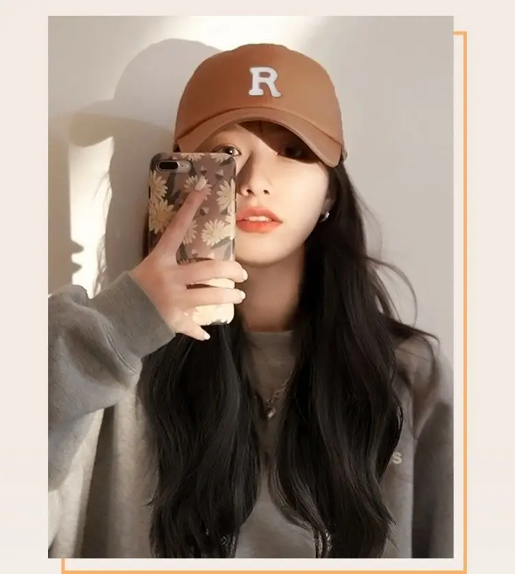 Women's R-Letter Cap Mid Long Curly Hair 2022 — feature 7