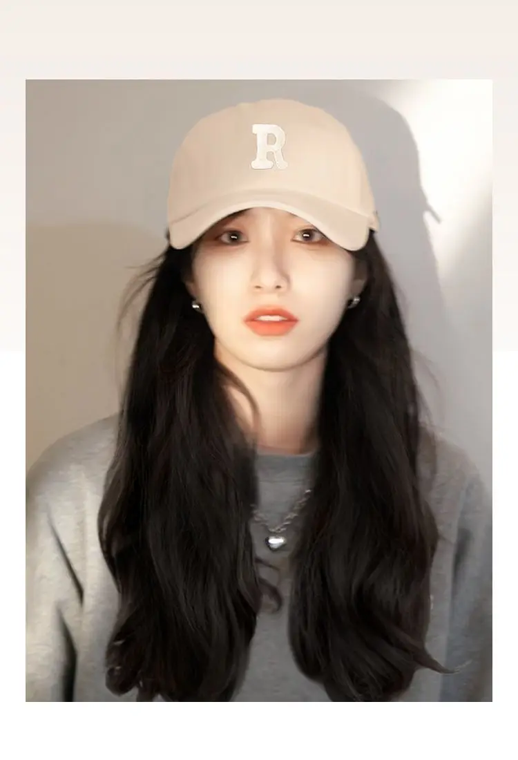Women's R-Letter Cap Mid Long Curly Hair 2022 — feature 8