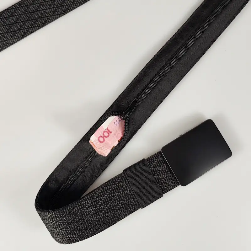 38MM Black Nylon Hidden Money Belt for Men - Image 8