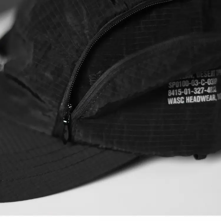 Men Black Cotton Sun Hat with 5 Rope Strap - Image 4