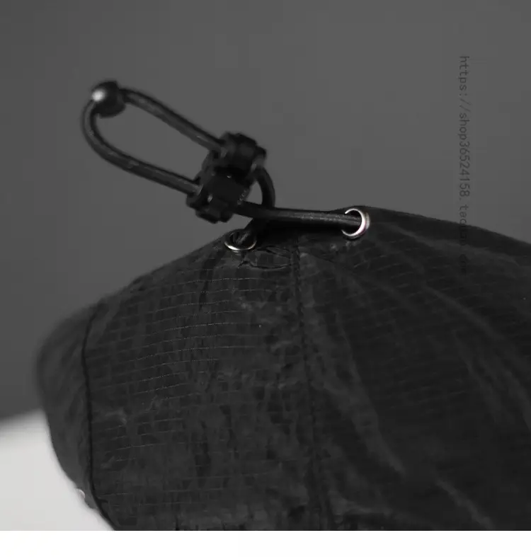Men Black Cotton Sun Hat with 5 Rope Strap — feature 5