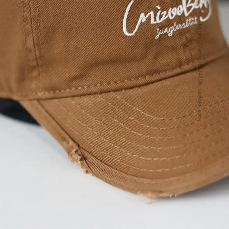 Blue Cotton Baseball Cap with Letter Embroidery - Image 12