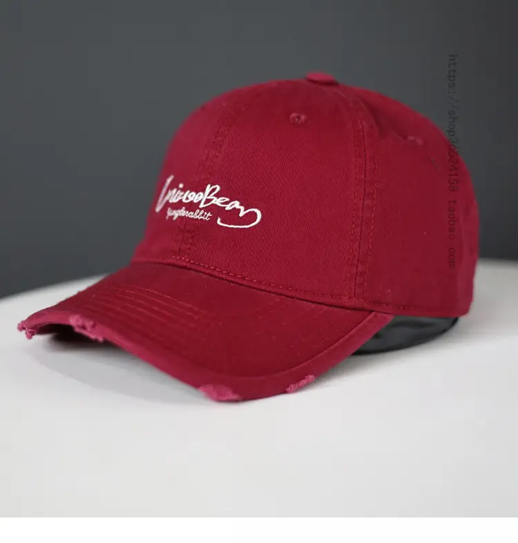 Blue Cotton Baseball Cap with Letter Embroidery — feature 11