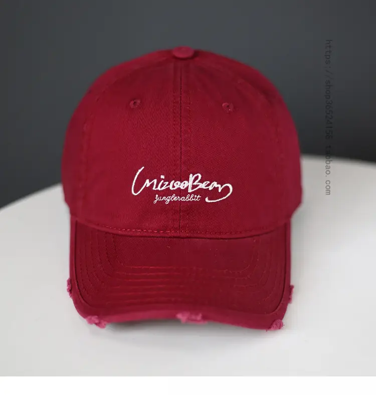 Blue Cotton Baseball Cap with Letter Embroidery — feature 13