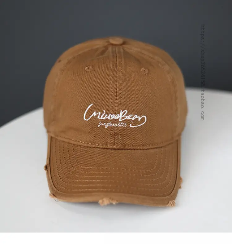 Blue Cotton Baseball Cap with Letter Embroidery — feature 15