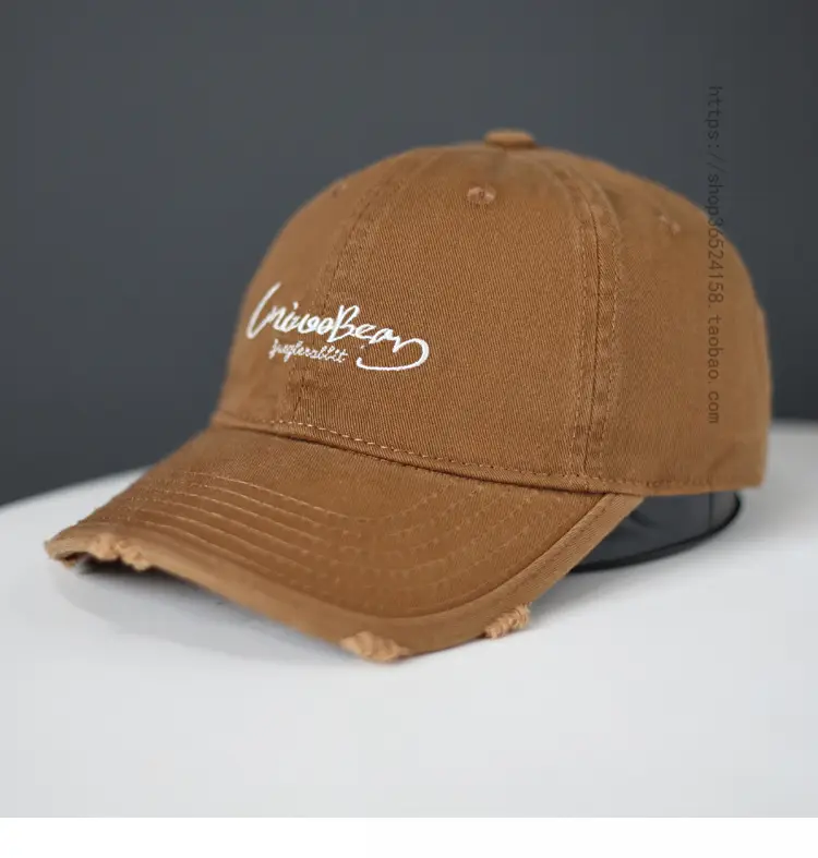 Blue Cotton Baseball Cap with Letter Embroidery — feature 17