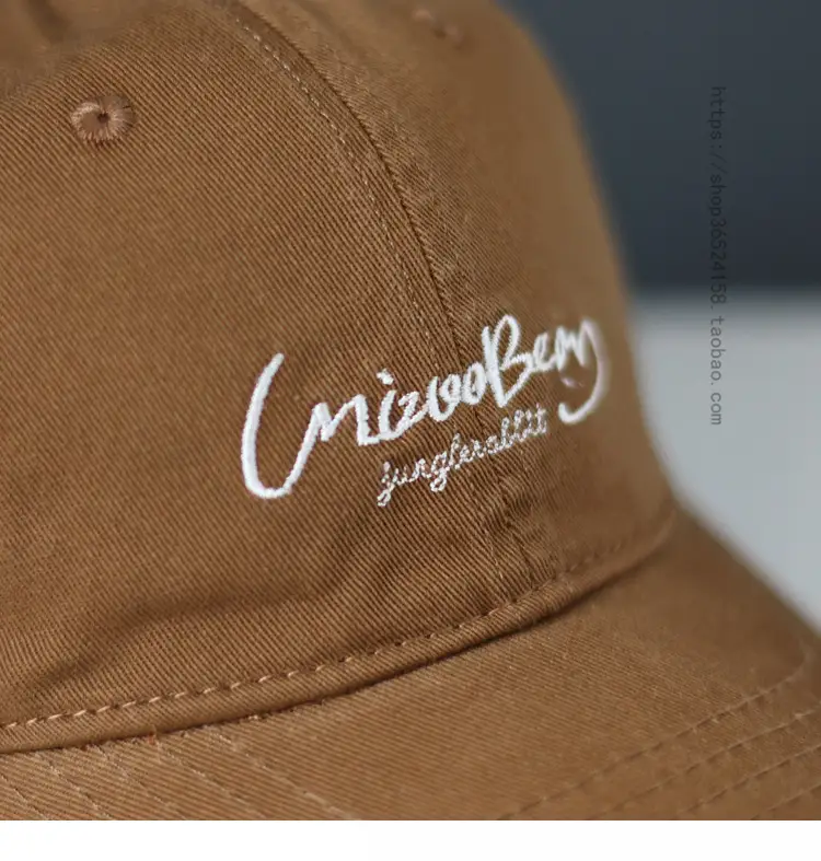 Blue Cotton Baseball Cap with Letter Embroidery — feature 18