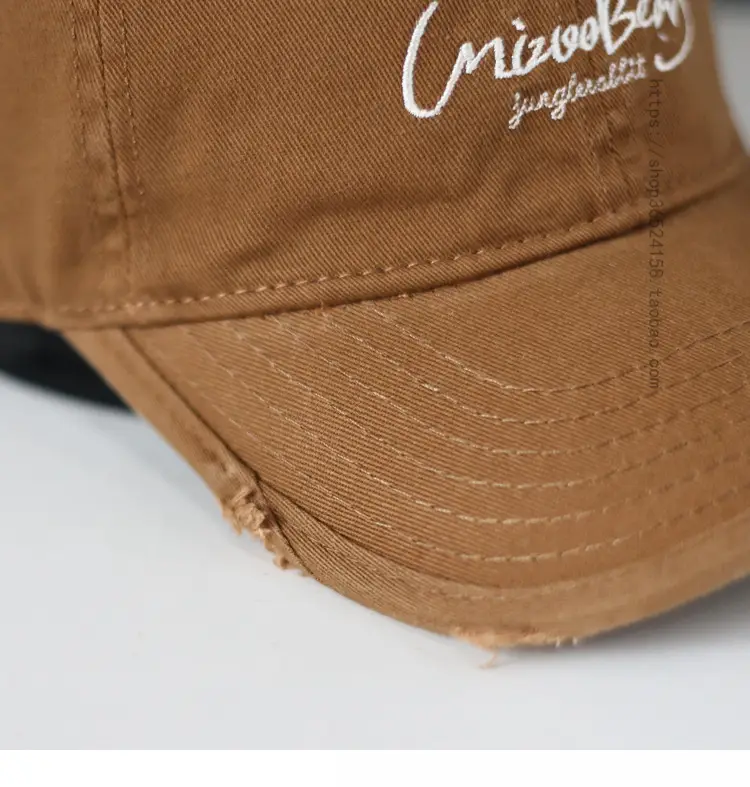 Blue Cotton Baseball Cap with Letter Embroidery — feature 19