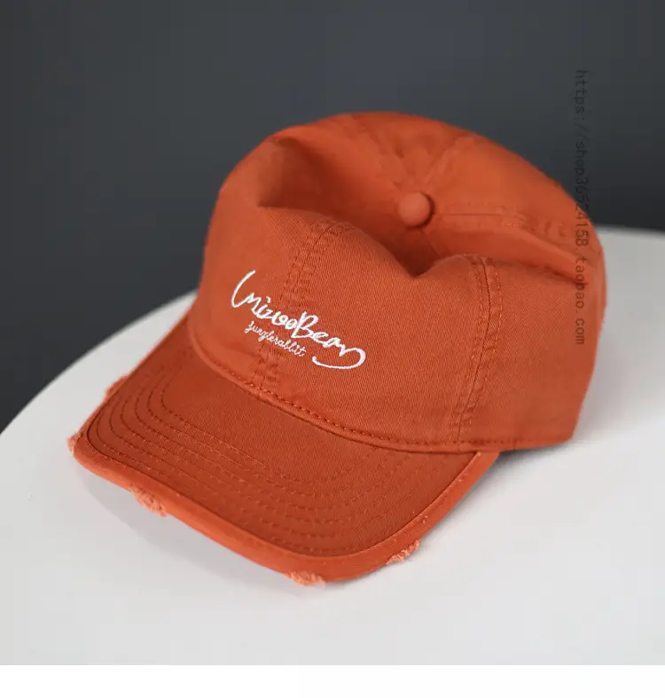 Blue Cotton Baseball Cap with Letter Embroidery — feature 22