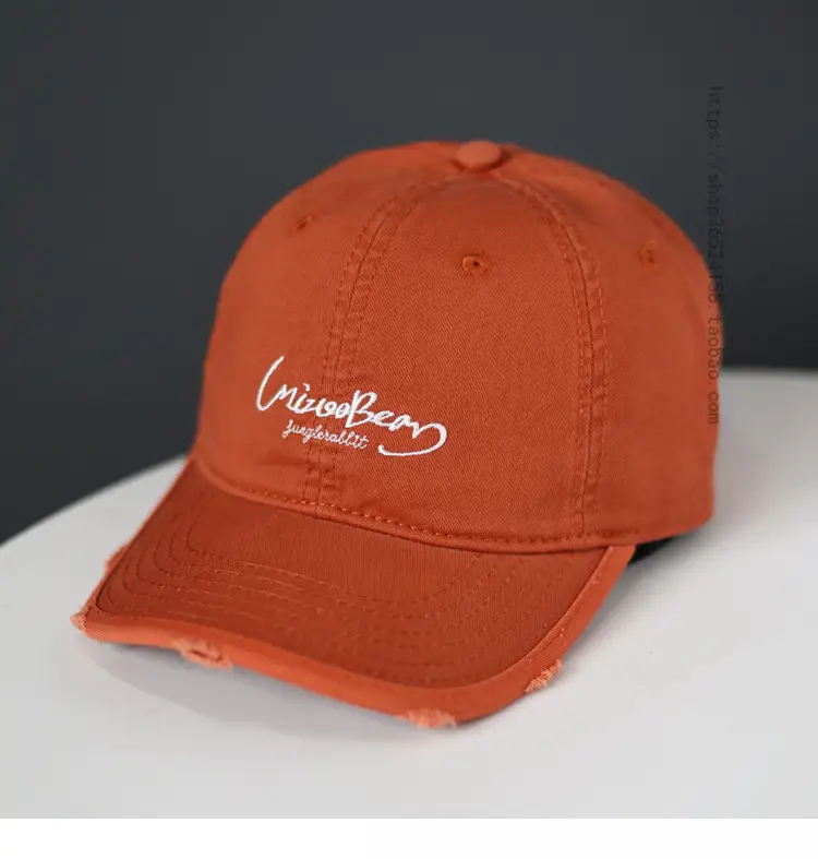 Blue Cotton Baseball Cap with Letter Embroidery — feature 3