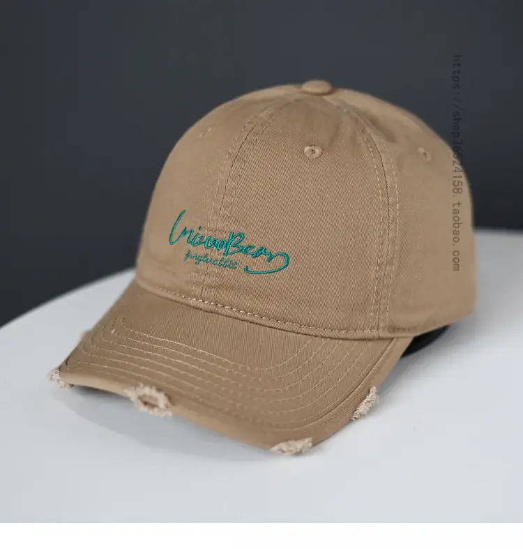 Blue Cotton Baseball Cap with Letter Embroidery - Image 3