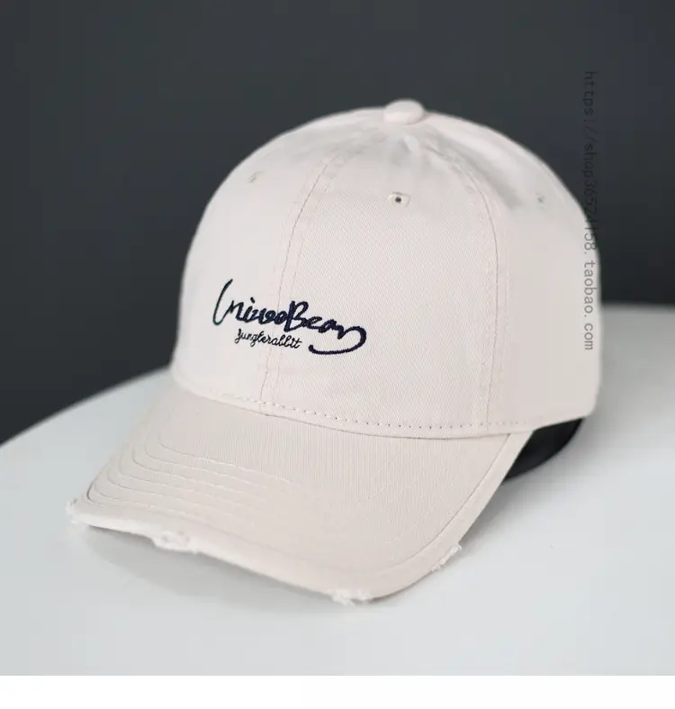 Blue Cotton Baseball Cap with Letter Embroidery - Image 4