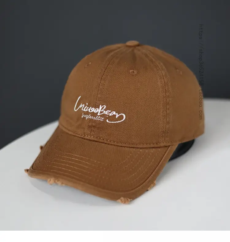 Blue Cotton Baseball Cap with Letter Embroidery - Image 6