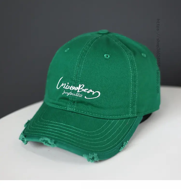 Blue Cotton Baseball Cap with Letter Embroidery - Image 7