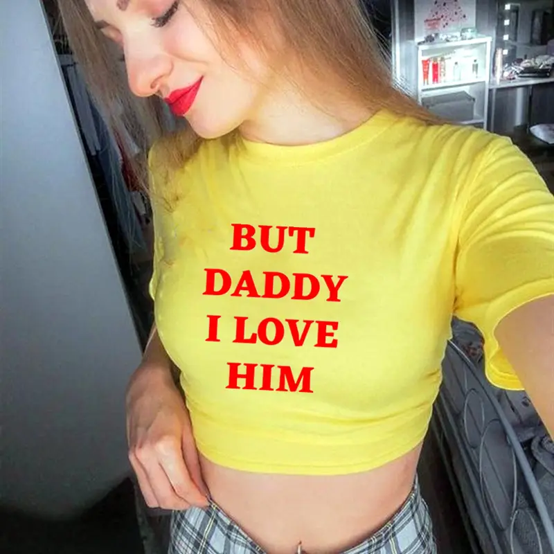 Women Cotton T-Shirt Red Dad Love Print Summer Wear