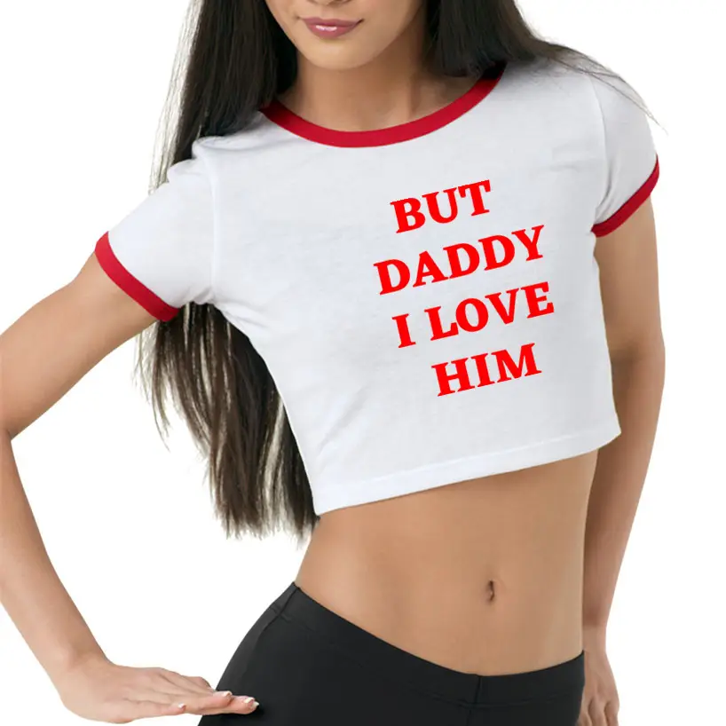 Women Cotton T-Shirt Red Dad Love Print Summer Wear — feature 11