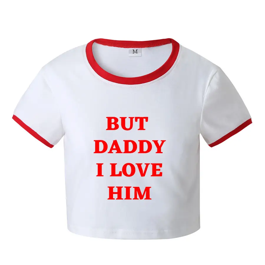 Women Cotton T-Shirt Red Dad Love Print Summer Wear