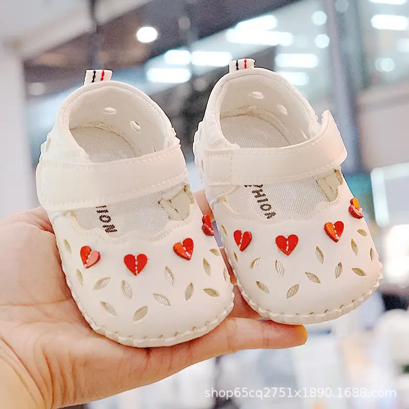 Baby Shoes Pink Heart Design 3-6M Non-Slip