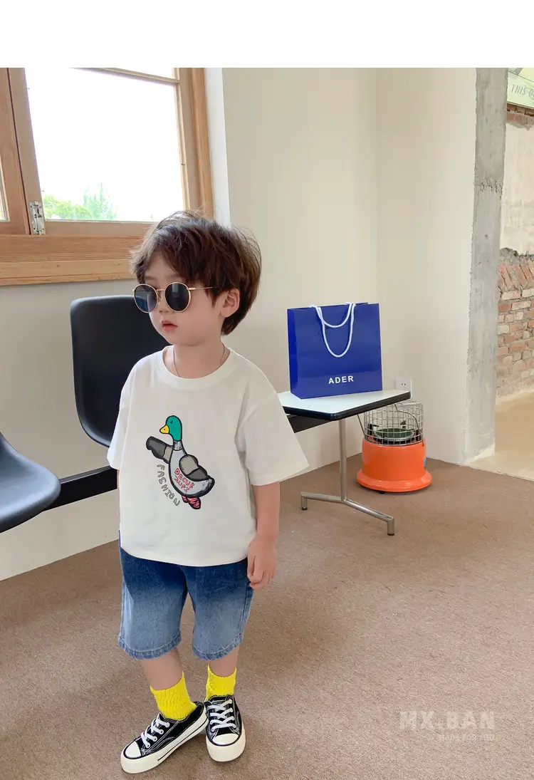 White Cartoon Smiley Baby Boys Top Short Sleeve — feature 17