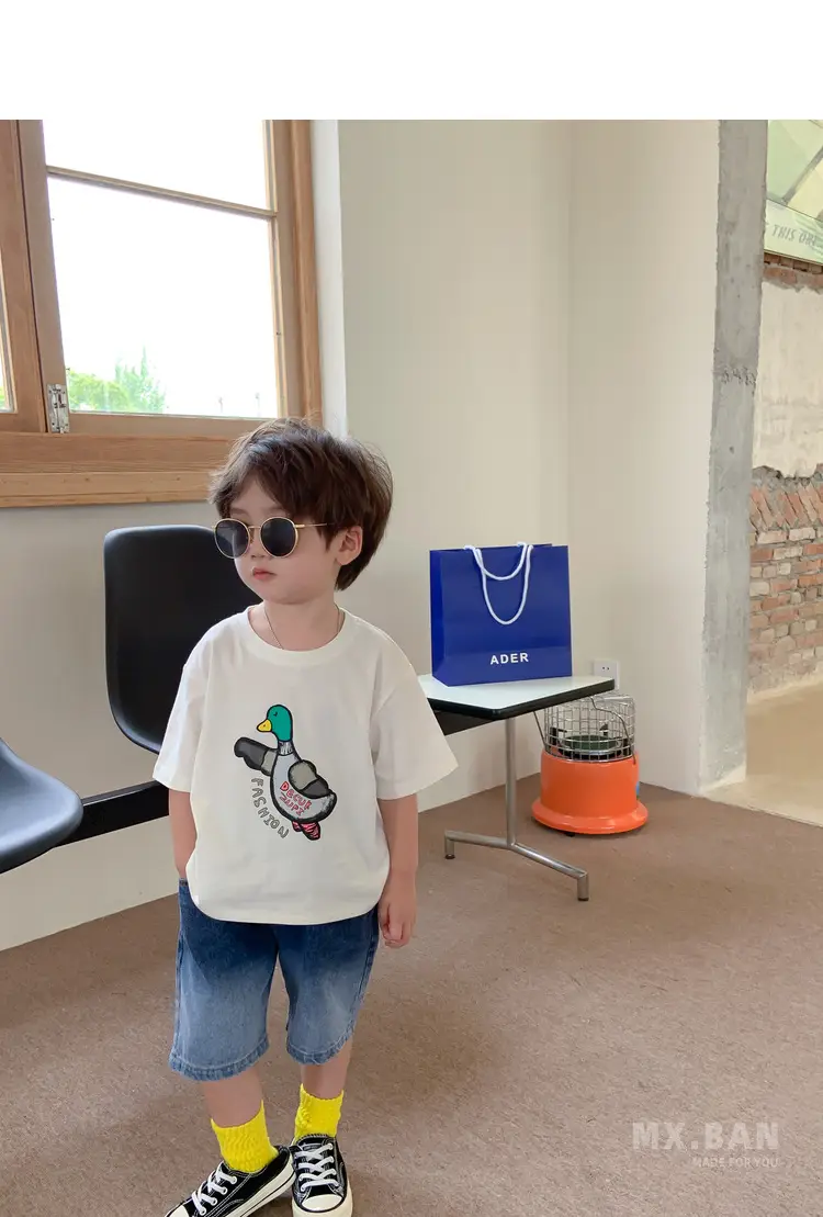 White Cartoon Smiley Baby Boys Top Short Sleeve — feature 23