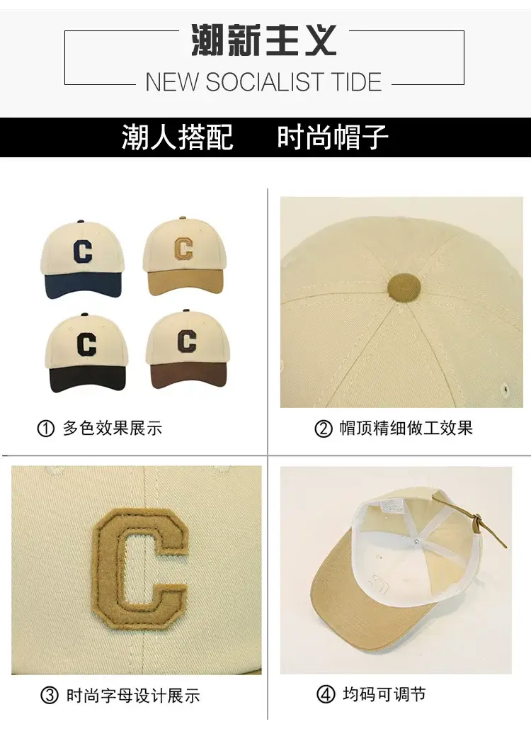 Men's Korean Version Baseball Cap Summer Black White — feature 3