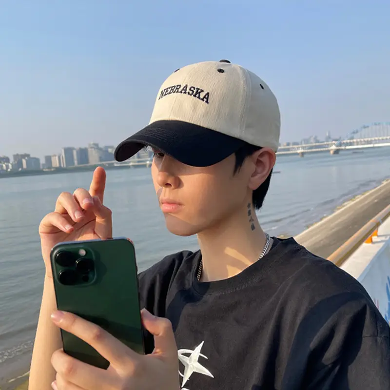 Men's Korean Version Baseball Cap Summer Black White - Image 10