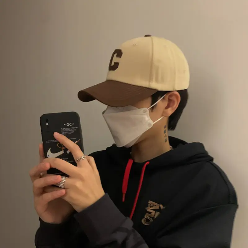 Men's Korean Version Baseball Cap Summer Black White - Image 2