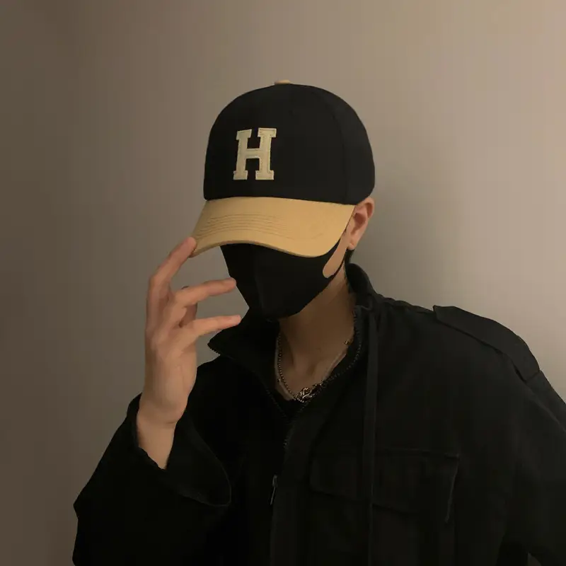 Men's Korean Version Baseball Cap Summer Black White - Image 20
