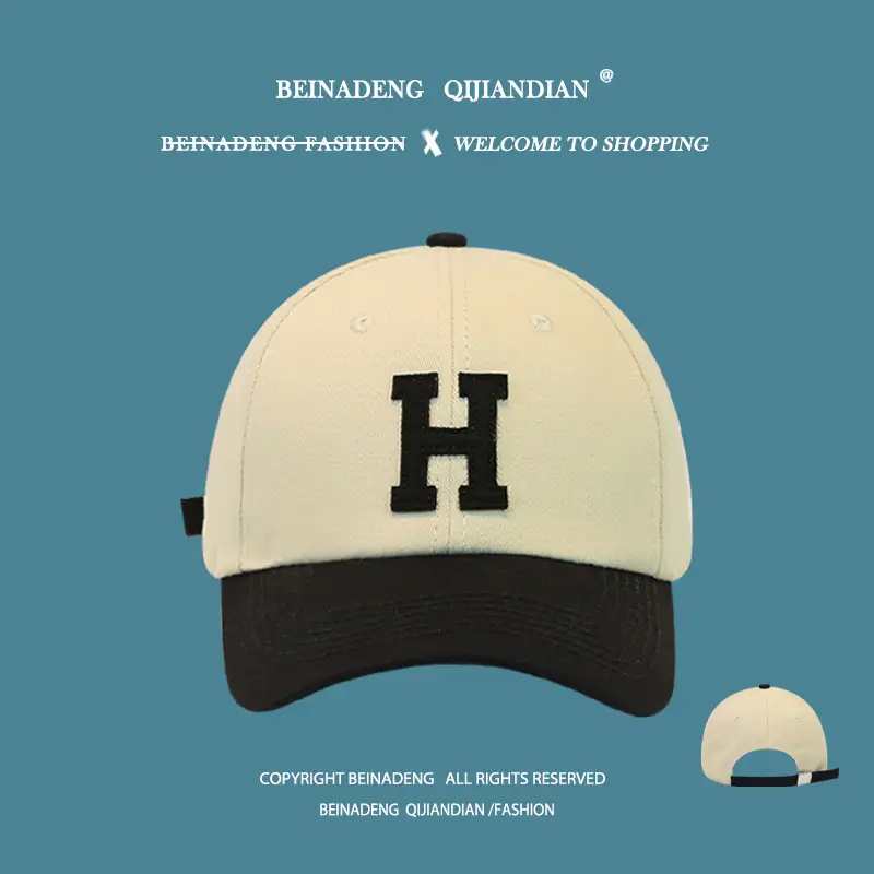 Men's Korean Version Baseball Cap Summer Black White - Image 22