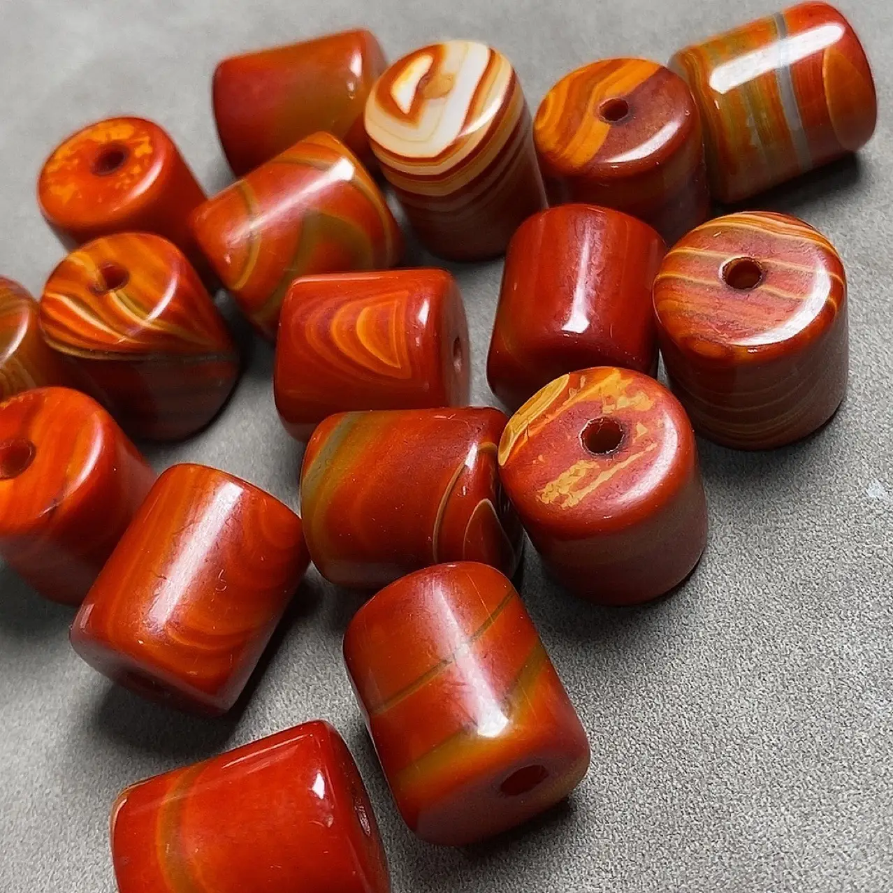 Natural Silk Wrapped Red Agate Beads for Bracelets - Image 4