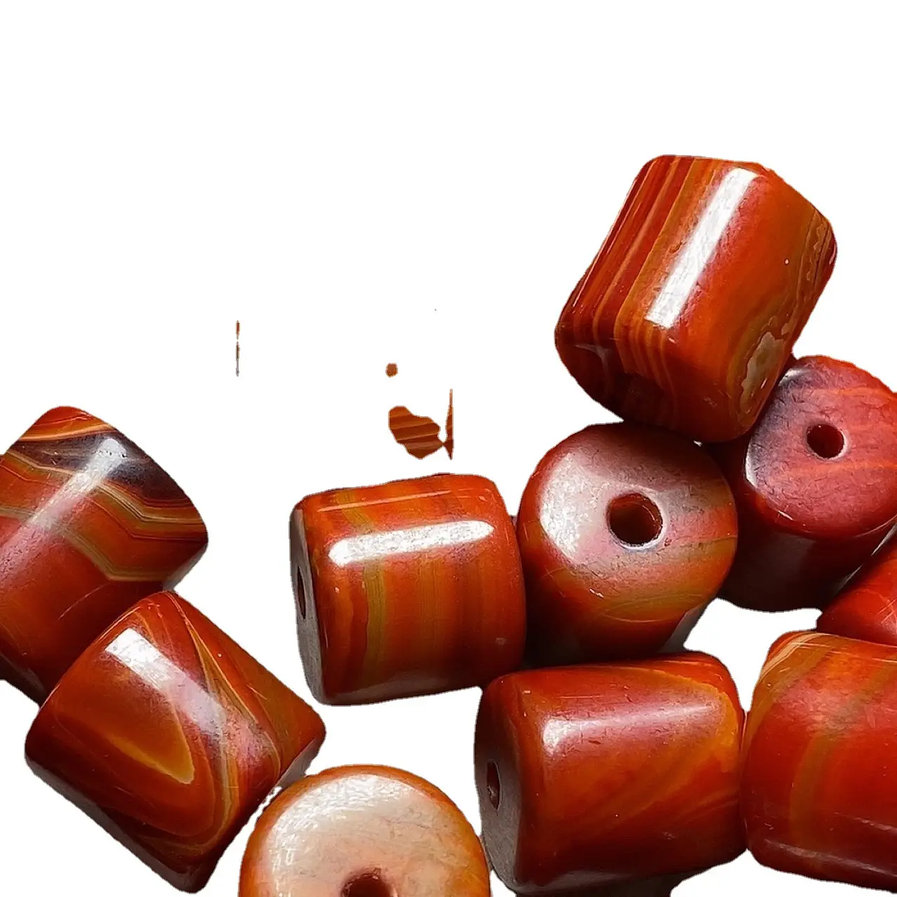 Natural Silk Wrapped Red Agate Beads for Bracelets - Image 5