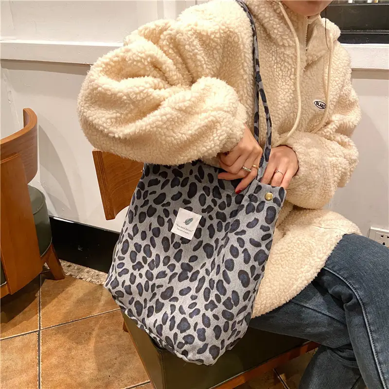 Korean Corduroy Artistic Women's Large Shoulder Bag - Image 4